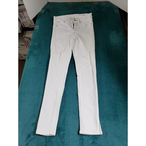 Rag & Bone Jeans Size 26 White Stretch Denim Pants Mid Rise Ladies Capri - Picture 2 of 13